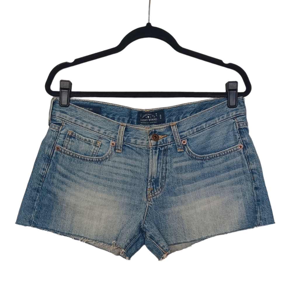 LUCKY BRAND The Cut Off Light Wash Raw Hem Jean Denim Shorts 6/28